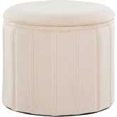 Lindsey Folding Storage Ottoman in Cream Velvet